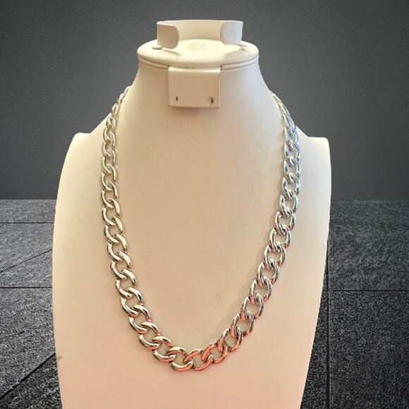 Napier Jewelry - Vintage Napier Chunky Chain Link Silver Necklace